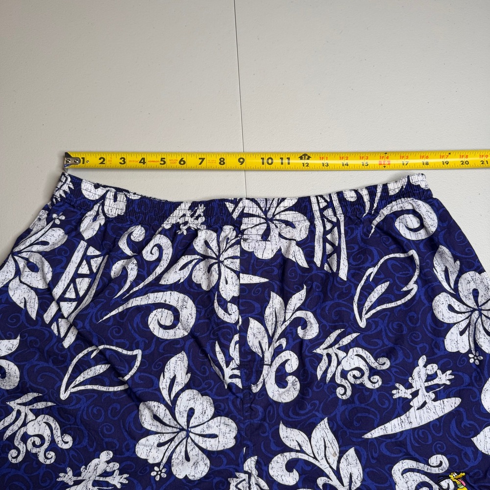 Walt Disney World Pluto Surfing Hibiscus Mens XL Swim Trunks Blue Cotton - Picture 4 of 10